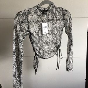 BRAND NEW WITH TAGS, Sheer Snakeskin Pattern Top